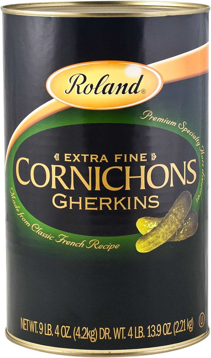 Roland Foods Premium Quality Small Cornichons, Specialty Imported Food, 4.1-Liter Can