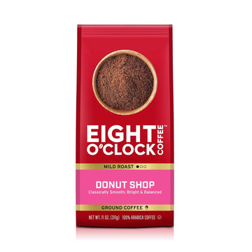 Eight O'Clock Coffee Donut Shop, 11 Ounce (Pack Of 1), Mild Roast 100% Arabica Ground Coffee, Kosher Certified