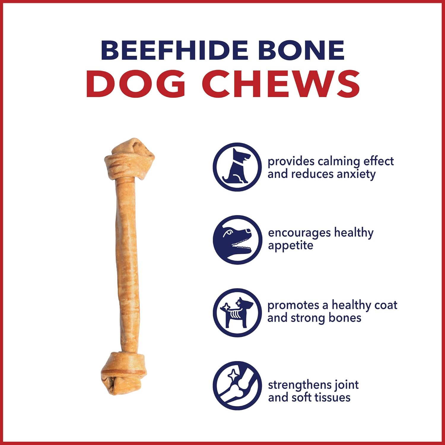 Pet Factory American Beefhide 21" Knotted Bone Dog Chew Treat - Chicken Flavor, 1 Count/1 Pack : Pet Supplies