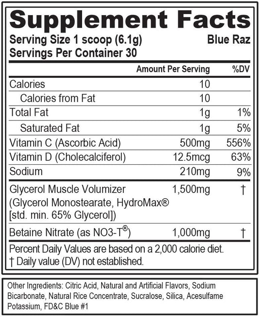 Evl Pumpmode Nitric Oxide Supplement - Nitric Oxide Booster Pump Pre Workout Powder With Glycerol And Betaine For Muscle Recovery Growth And Endurance - Stim Free Pre Workout Drink (Blue Raz)