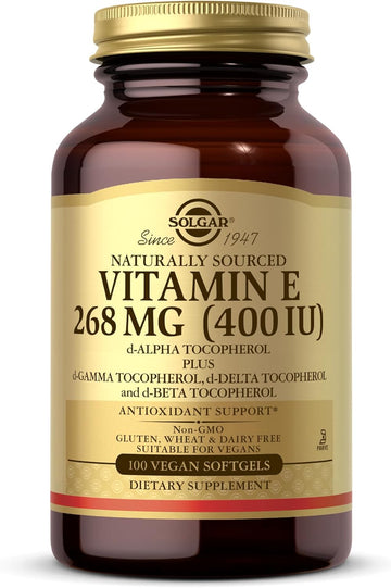 Solgar Vitamin E 268 Mg (400 Iu) - 100 Vegan Softgels - Naturally Sourced - Non-Gmo, Gluten Free - 100 Servings