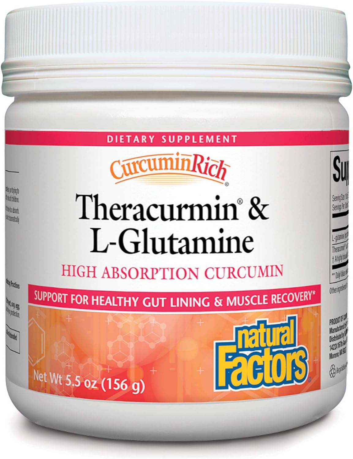 CurcuminRich Theracurmin & L-Glutamine by Natural Factors, Post-Workout Curcumin Powder