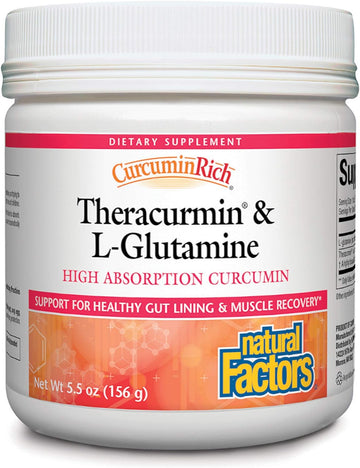 CurcuminRich Theracurmin & L-Glutamine by Natural Factors, Post-Workout Curcumin Powder
