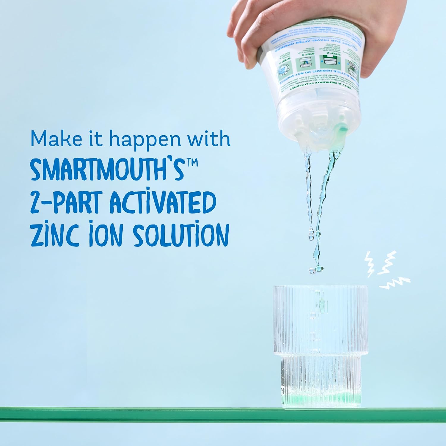 SmartMouth 2-Bottle Activated Mouthwash System with Pumps - Adult Mouthwash for Bad Breath - Twice Daily Oral Care System with Zinc Ion Technology - Fresh Mint Flavor, 32 fl oz (16 oz per Bottle) : Health & Household