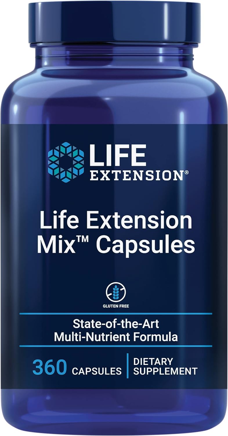 Life Extension Mix? Capsules ? High-Potency Vitamin, Mineral, Fruit & Vegetable Supplement - Complete Daily Veggies Blend For Whole Body Health Support & Longevity - Gluten Free - 360 Capsules