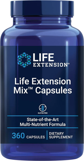 Life Extension Mix? Capsules ? High-Potency Vitamin, Mineral, Fruit & Vegetable Supplement - Complete Daily Veggies Blend For Whole Body Health Support & Longevity - Gluten Free - 360 Capsules