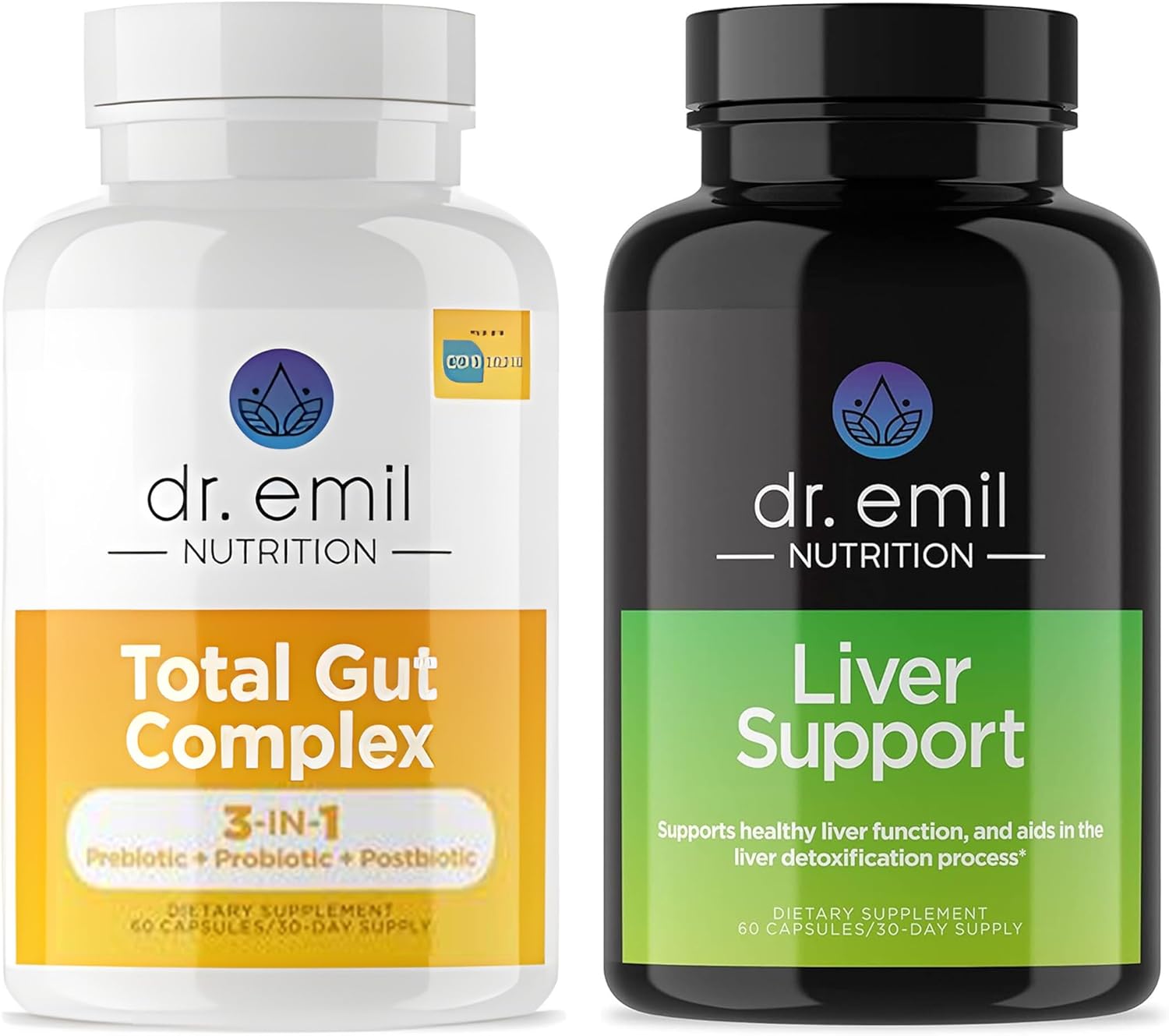 Dr Emil Nutrition Total Gut Complex And Liver Support Total Cleanse Bundle - Gut Health Supplement & Liver Support Capsules