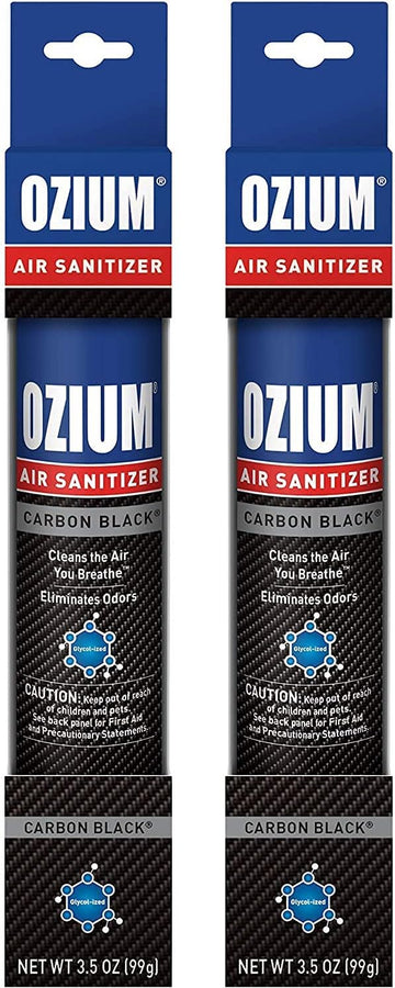 Ozium 3.5 Oz. Air Sanitizer & Odor Eliminator for Homes, Cars, Offices and More, Carbon Black Scent, 2 Pack : Health & Household