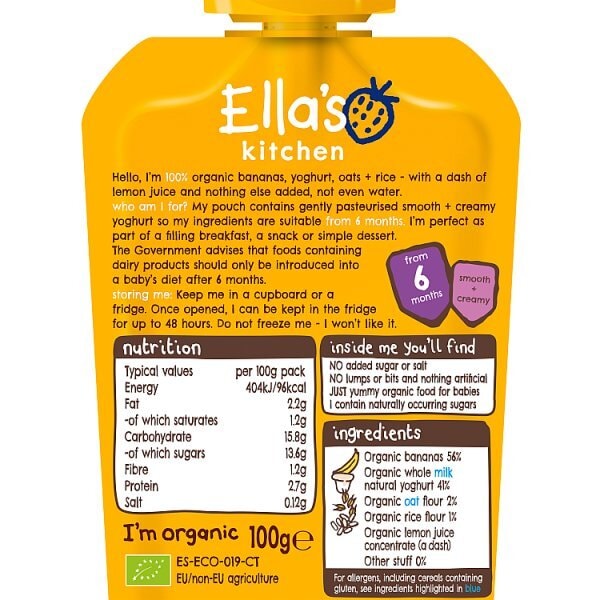 Ella'S Kitchen Organic Banana Brekkie 4M+ 100G