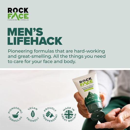 Rockface Mens Moisturiser | Spf Face Moisturiser | All Weather Protection | Energising Skincare | Fast Absorbing | 100Ml (Pack Of 2)