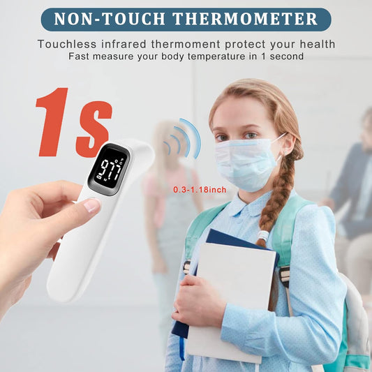 Forehead Thermometer, Vedozo Non-Contact Digital Infrared Thermometer for Kids Adults Fever Check Touchless Baby Thermometer with LED Screen, Accurate Reading, Memory Recall and Fever Alarm