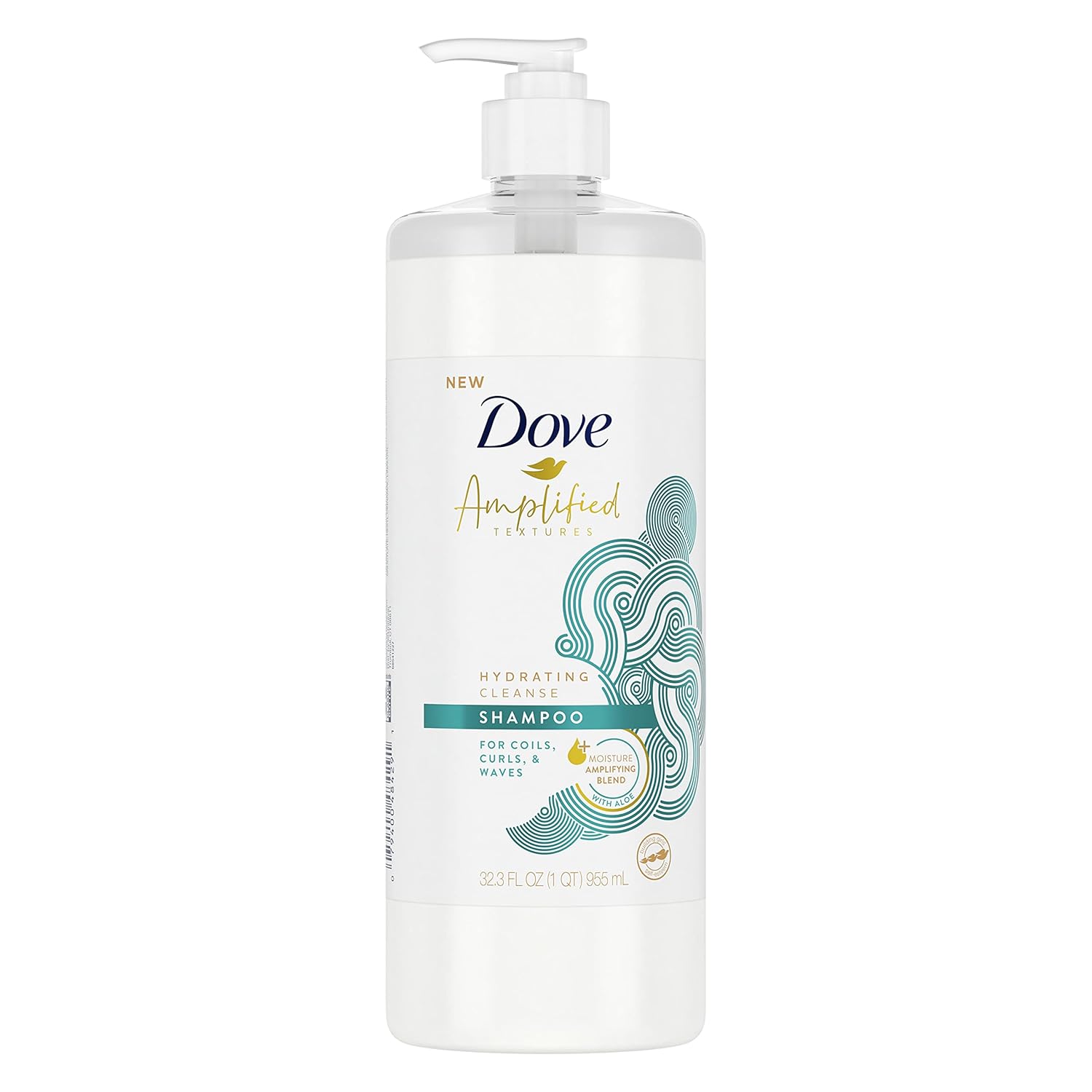 Dove Amplified Textures Sulfate-Free Moisturizing Shampoo For Coils, Curls, And Waves Hydrating Cleanse With Moisture Amplifying Hair Care Blend, 32.3 Fl Oz