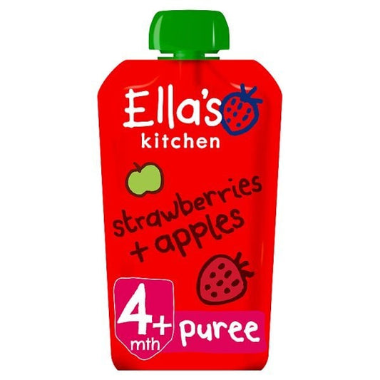 Ella'S Kitchen Organic Strawberries & Apples 4M+ 120G