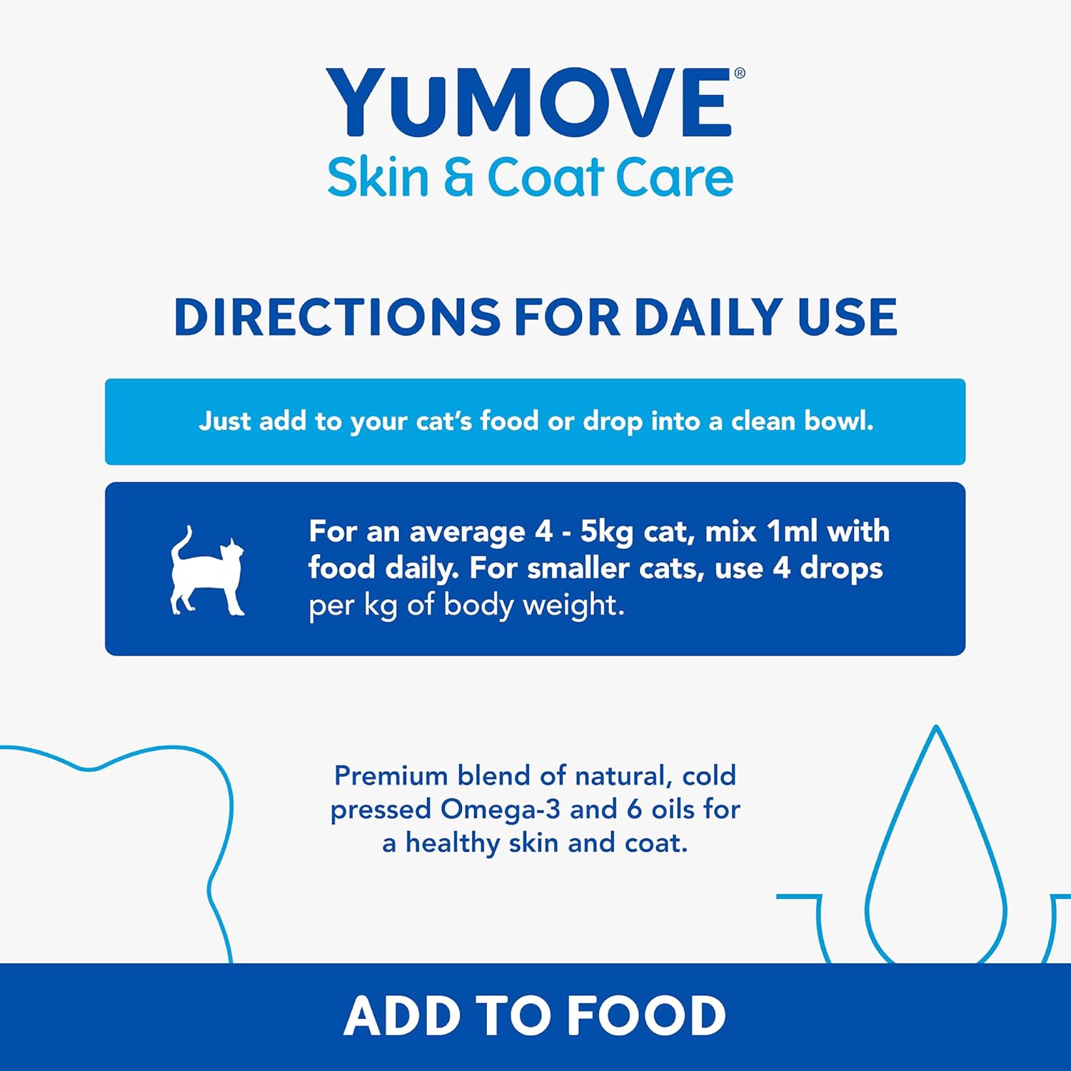 YuMOVE Skin & Coat Care Moulting for All Cats |Previously YuDERM Moulting Cat | Coat and Skin Supplement for Cats with Dry or Dull Coats | 50ml | Packaging may vary :Pet Supplies