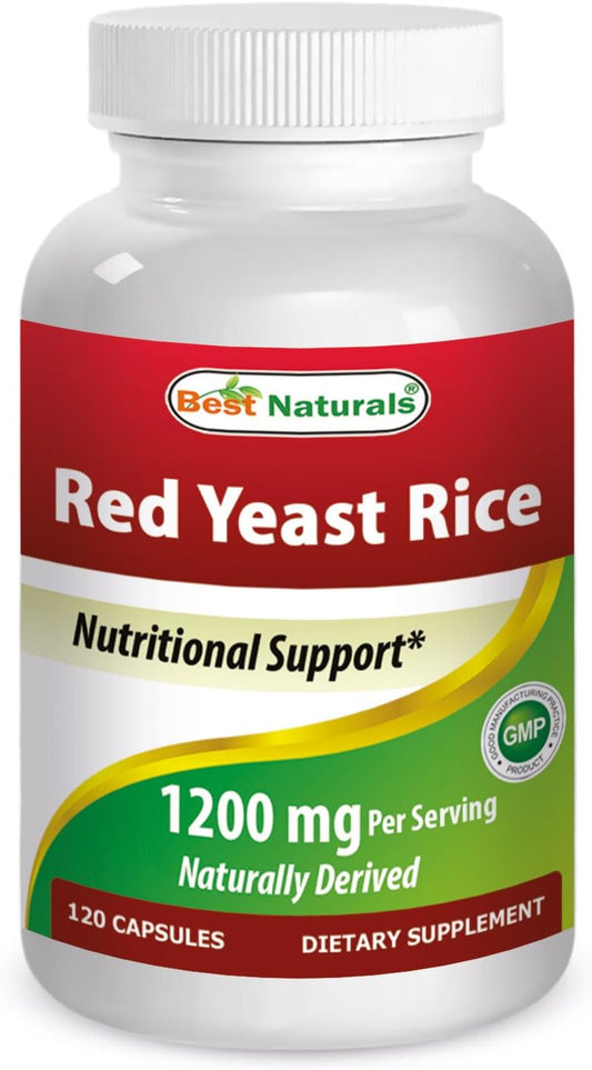 Best Naturals, Red Yeast Rice, 600 Mg Capsules, 120 Capsules, 2 Capsules Per Serving/1200Mg Per Serving