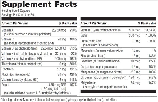 Bariatric Advantage High ADEK Multivitamin, High Potency Vitamin A, Vitamin D, Vitamin E, and Vitamin K Supplement for Bariatric Surgery Patients - 60 Count