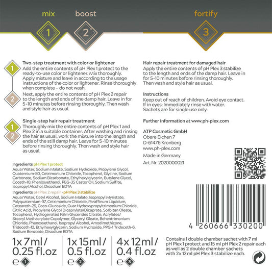pH Plex Full Service Kit: Protect&Repair your hair during and after hair color & bleach. Complete kit for 1 month. Includes salon quality Plex step #1