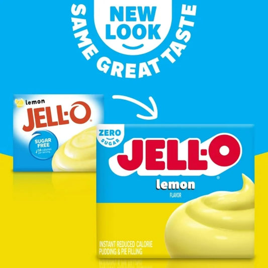 Jell-O Zero Sugar Lemon Instant Pudding & Pie Filling Mix 1 oz Box (Pack of 3) with Mood Spoons