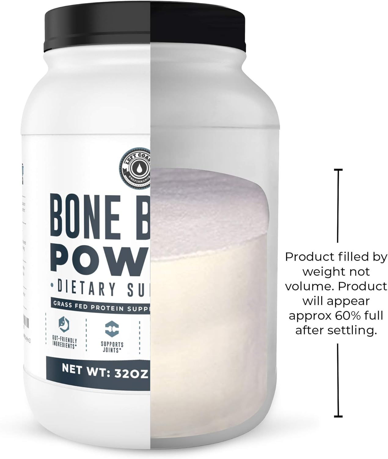 Bone Broth Powder, 2lb Pure Grass Fed Beef Bone Broth Protein Powder. Unflavored, Contains Collagen, Glucosamine & Gelatin, Paleo, Keto, Gut-Friendly, Non-GMO, Dairy Free. 32oz : Health & Household