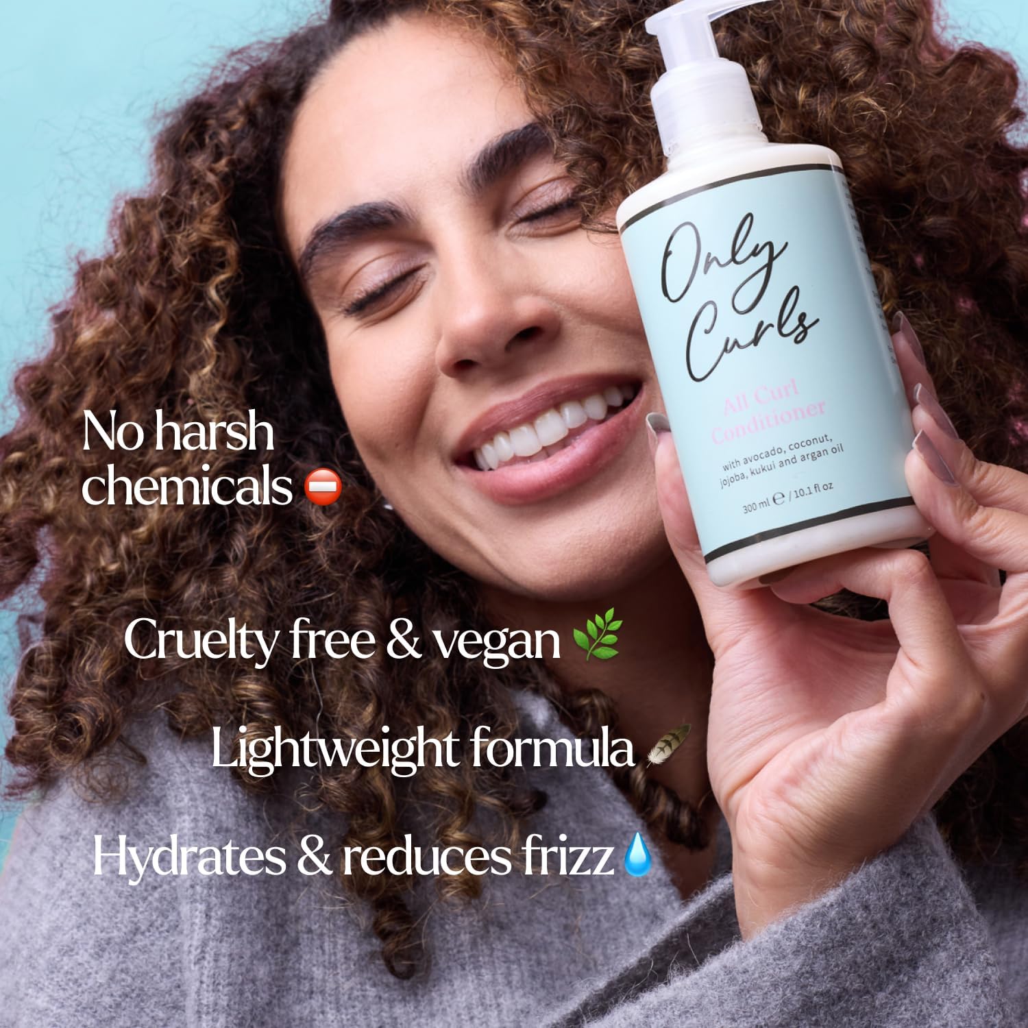 Only Curls Cleansing Bundle, 300ml x2, Curly Hair Shampoo and Conditioner, Sulphate-free, Nourishing, Gentle & Detangling, Hydrated & Frizz-Free, Vegan & Cruelty Free, For All Curly Hair Types : Amazon.co.uk: Beauty