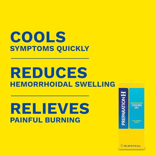 Preparation H Hemorrhoid Cooling Gel With Aloe For Fast Discomfort Relief - 0.9 Oz Tube
