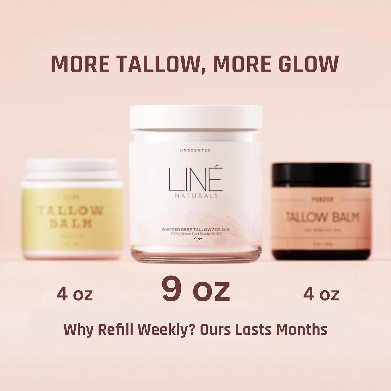 Liné Naturals Whipped Beef Tallow For Skin - 100% Pure, Grass Fed Tallow Moisturizer For Face And Body - Organic Honey Beef Balm For Sensitive Skin - Quick Absorbing Hydration (Vanilla Cloud) : Beauty & Personal Care