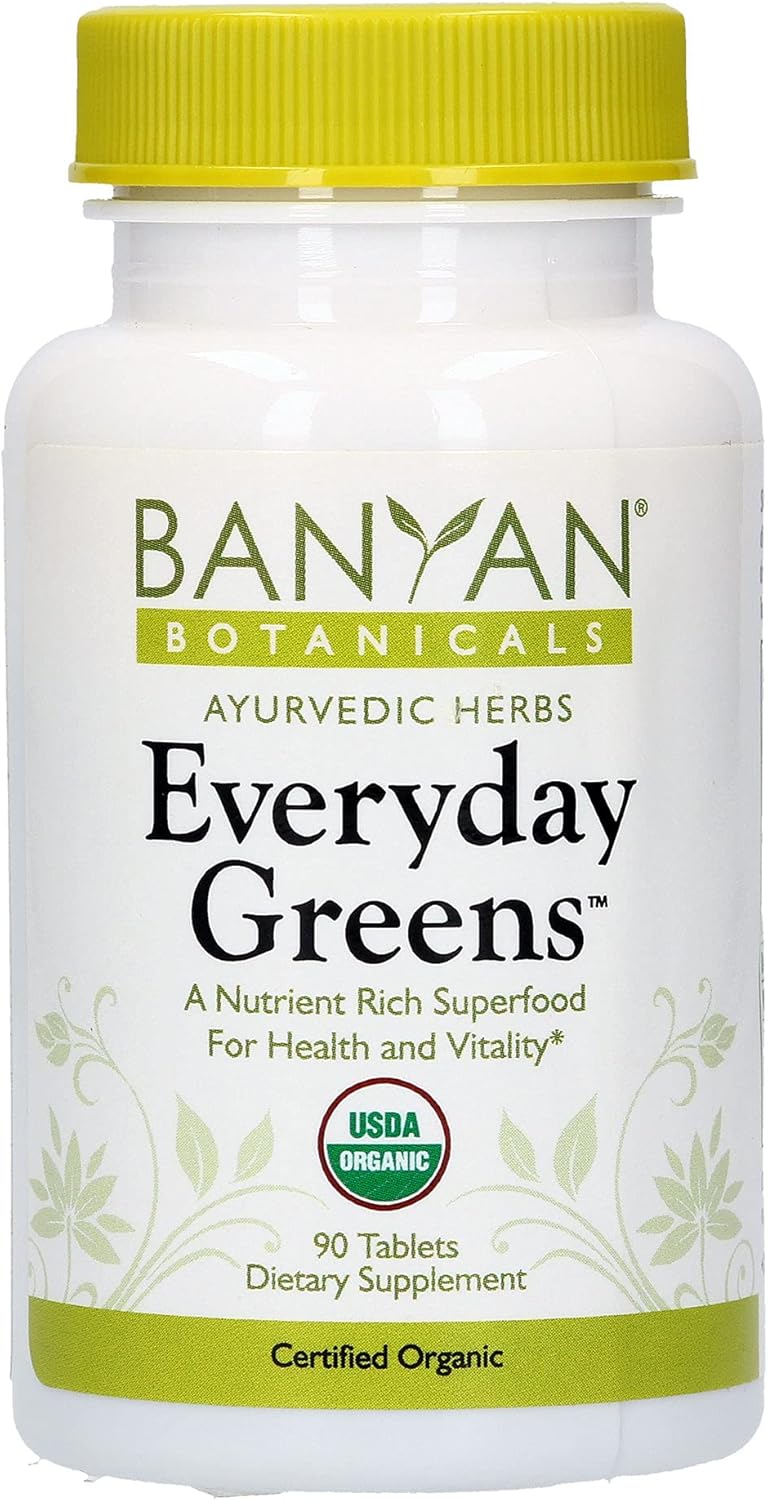 Banyan Botanicals Everyday Greens - Certified Organic, 90 Tablets - A Nutrient Rich Superfood For Health & Vitality