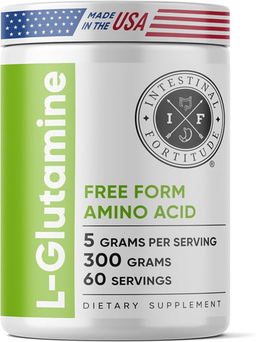 Intestinal Fortitude L-Glutamine L Glutamine Powder - Close Out - Free Form Amino Acid Supplement, Leaky Gut, Made In The Usa, Vegan, Unflavored, Non-Gmo & Gluten-Free