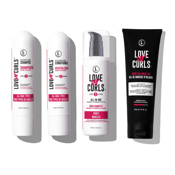 Love Ur Curls - Shampoo, Conditioner, Curly All In One Styler To Repair, Define And Hydrate Hair And Irish Sea Moss Gel For Touchable Hold
