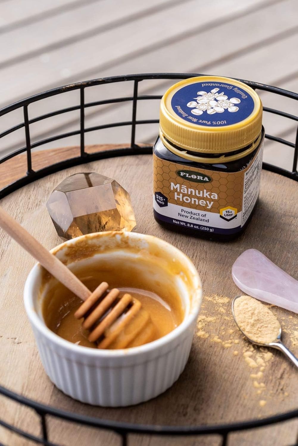 Flora - Manuka Honey - Mgo 515+/15+ Umf - Sustainable Honey From New Zealand - Non-Gmo & Unpasteurized - 8.8 Oz. Jar : Grocery & Gourmet Food