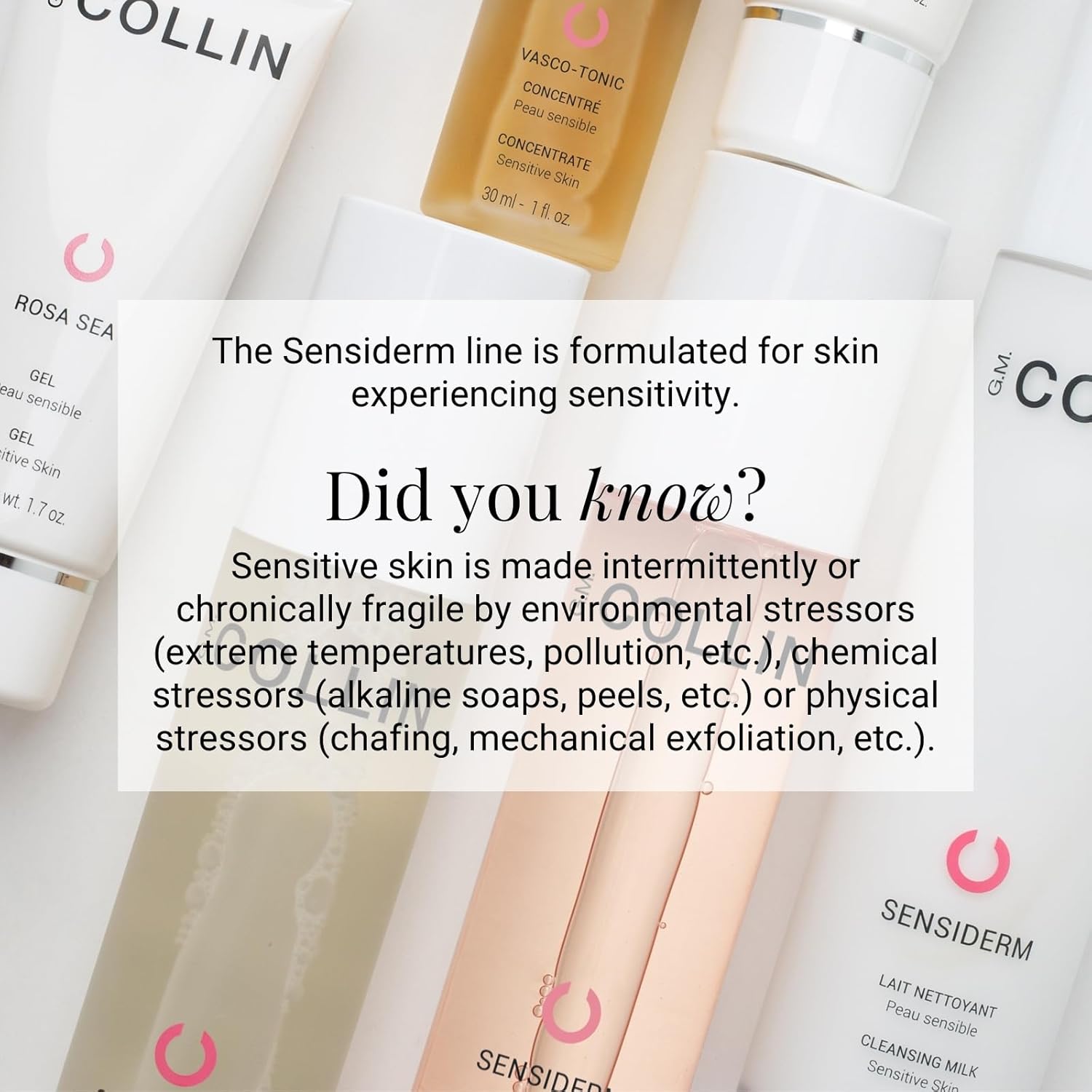 G.M. Collin Sensiderm Cleansing Milk | Gentle Face Cleanser For Sensitive Skin | Hydrating Makeup Remover : Beauty & Personal Care
