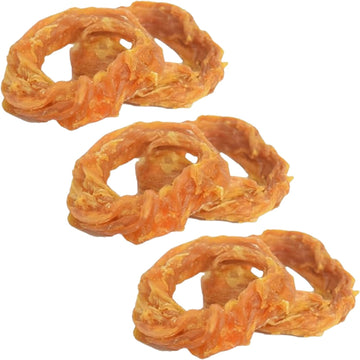 Ultra Chewy Turkey Tendon Rings For Dogs - Premium All-Natural Tendons, Hypoallergenic Treats, Easy To Digest, Alternative To Rawhide (6 Pack)