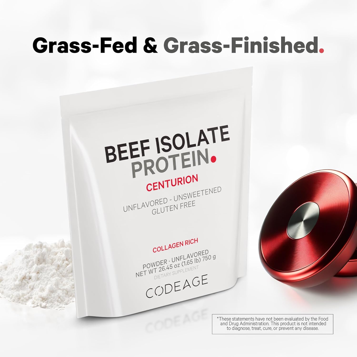 Codeage Grass-Fed Beef Isolate Protein Powder Supplement - 20 Amino Acids, Collagen-Rich - Athletes & Sports - Unflavored Carnivore Protein Supplement, BCAA & EAA Supplement - Gluten-Free - 26.45 oz : Health & Household