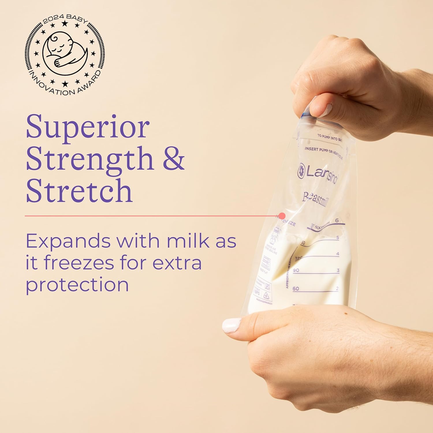 Lansinoh Breastmilk Storage Bags, 75 Count, Baby Essentials, Fast Freeze & Thaw Breast Milk Bags For Baby Bottle Feeding, Superior Strength & Stretch, 6 Ounce : Baby