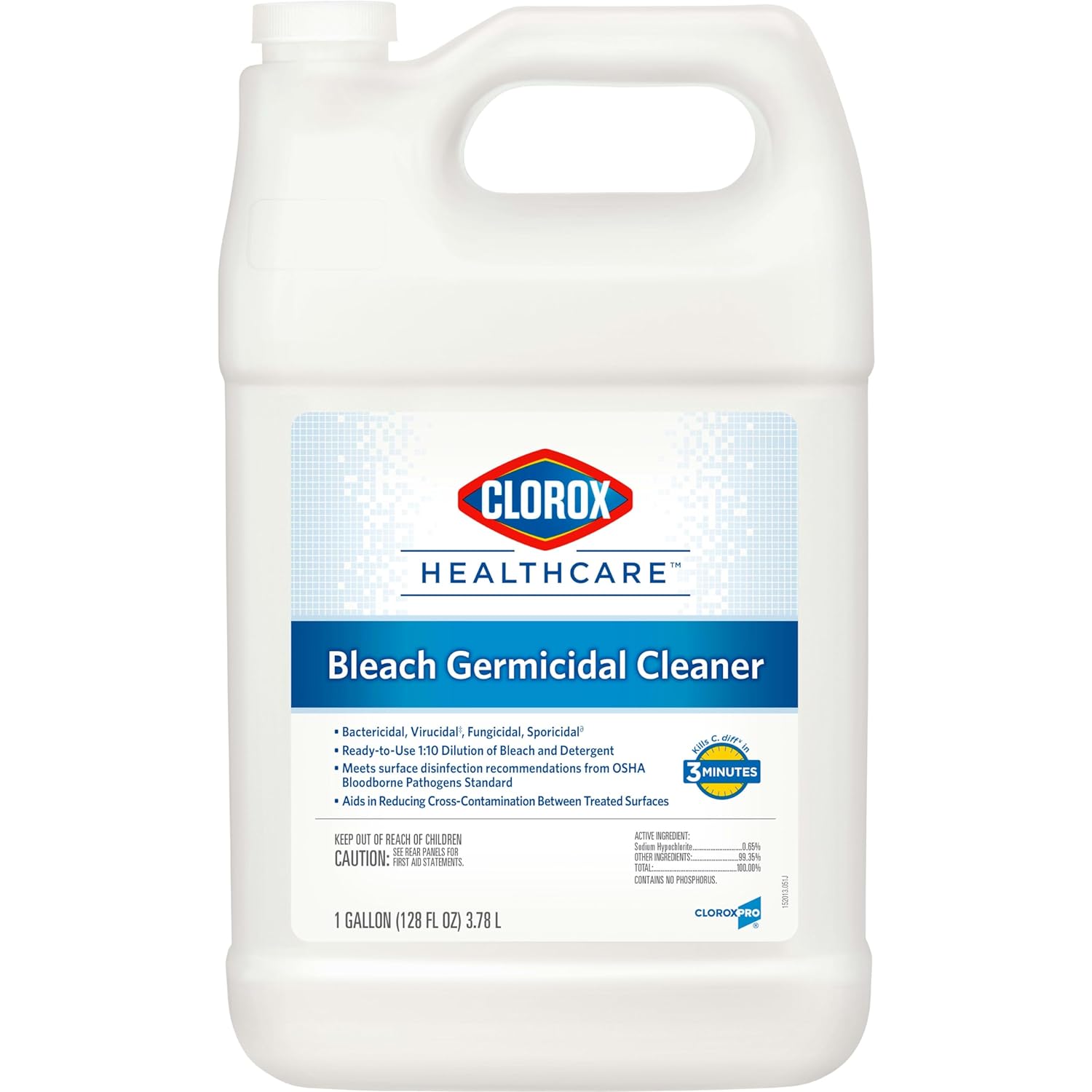 Clorox Healthcare Bleach Germicidal Cleaner Refill, 128 Fl Oz (Package May Vary)