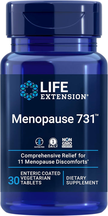 Life Extension Menopause 731 – Siberian Rhubarb – Menopause Supplement for Women – Ease Hot Flashes, Mood Swings, Night Sweats Relief – Gluten-Free, Non-GMO, Vegetarian – 30 Tablets