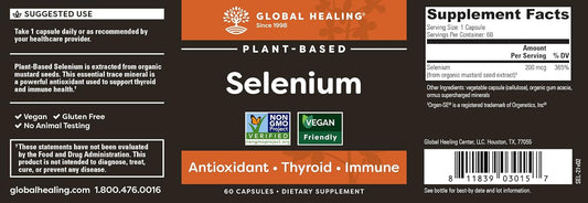 Global Healing Center Selenium 200mcg 2-Pack,Pure Selenium Supplement