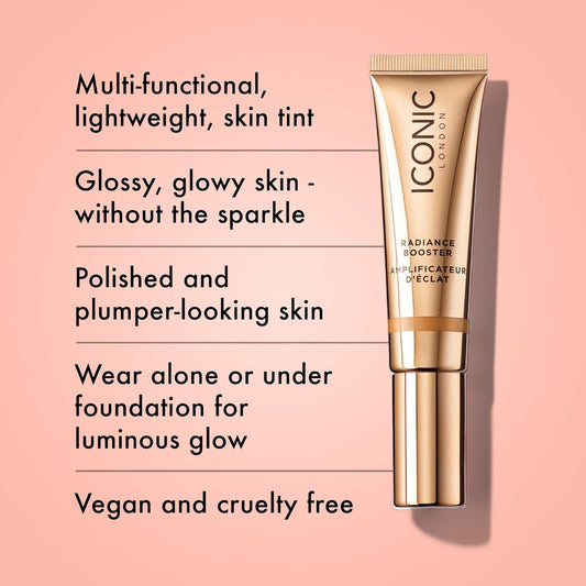 Iconic London Radiance Booster – Sheer Tinted Primer With Radiant Glow, Tan Glow, 30Ml