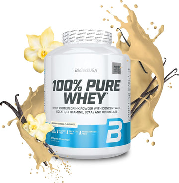 Biotechusa 100% Pure Whey | Protein Powder With Bcaa And Glutamine | Gluten-Free, Palm Oil Free | 21G Protein Per Serving, 454 G, Hazelnut