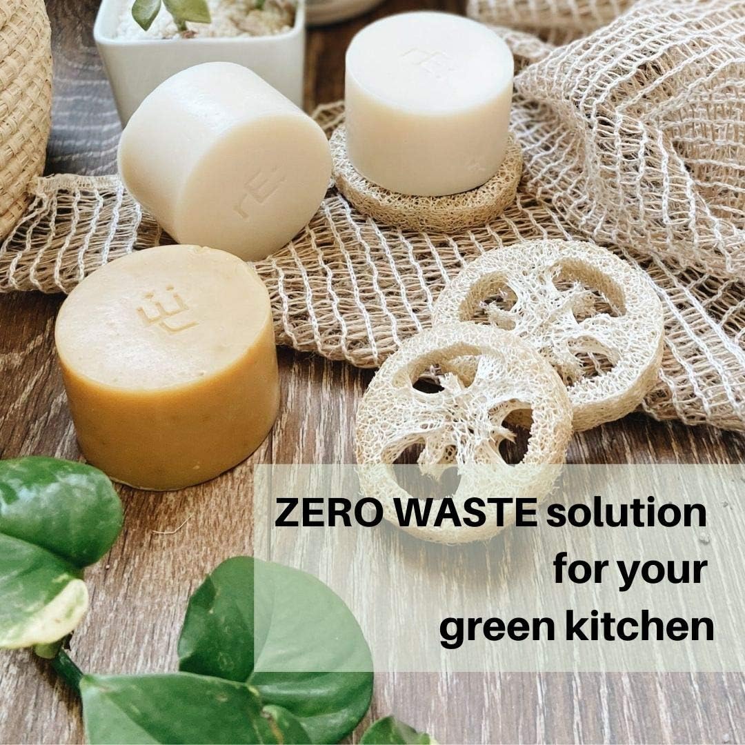 rE: Eco-Friendly Dish Washing Soap Bar with Loofah Holder - Palm Oil Free, Zero Waste, Plastic Free, Free of Artificial Dyes and Fragrance, and Citrus Scented : Health & Household