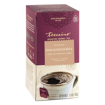 Teeccino Snickerdoodle Herbal Tea - Dessert Beverage That’S Prebiotic, Caffeine-Free & Acid Free, 25 Tea Bags