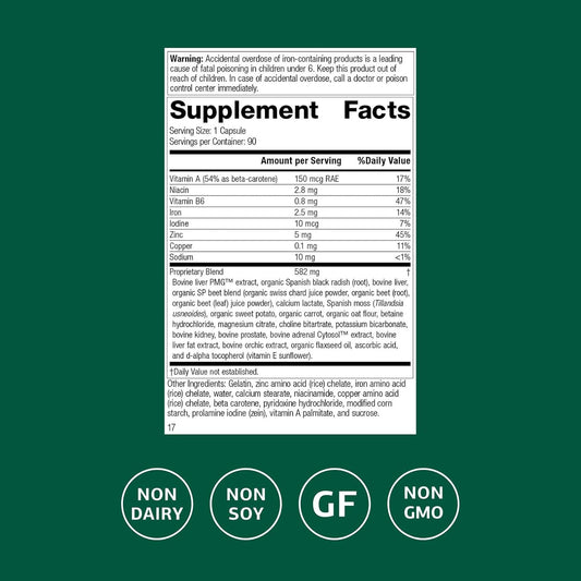 Standard Process Livaplex - Whole Food Bowel, Digestion And Digestive Health, Liver Health And Gallbladder Support With Spanish Black Radish, Betaine Hydrochloride, And Organic Carrot - 90 Capsules