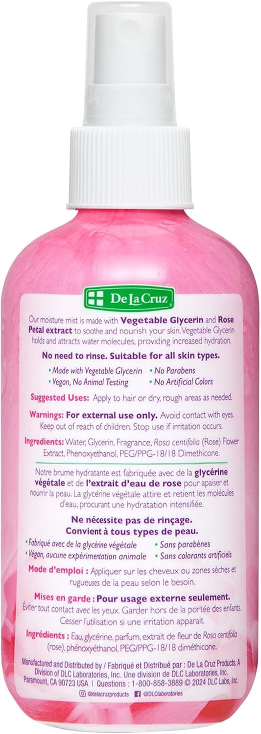 De La Cruz Rose Water And Glycerin For Face - Rosewater Facial Toner And Moisturizer For Skin And Hair 8 Fl Oz (236 Ml) - 12 Bottles