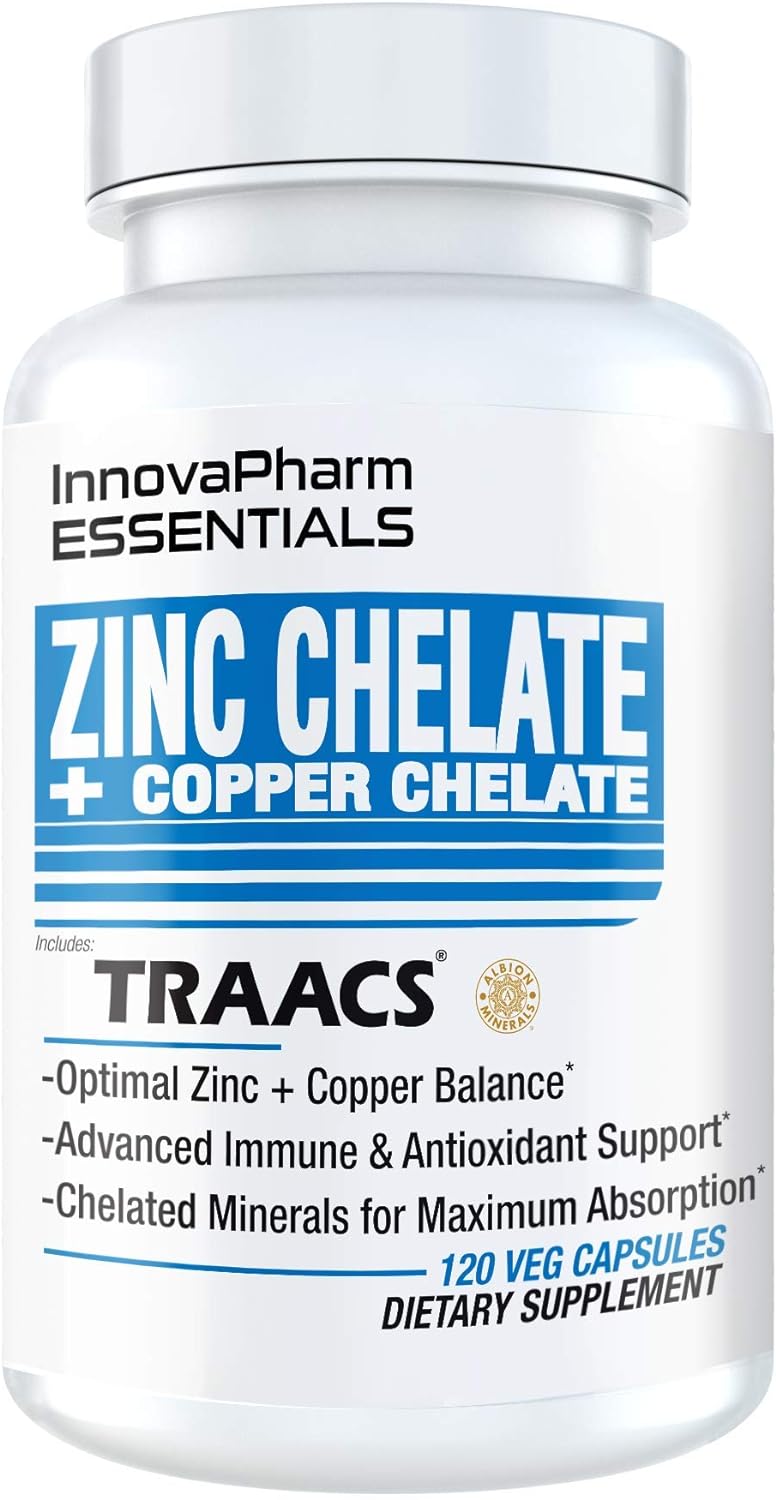 InnovaPharm ZINC CHELATE + Copper CHELATE - 120 Veg caps