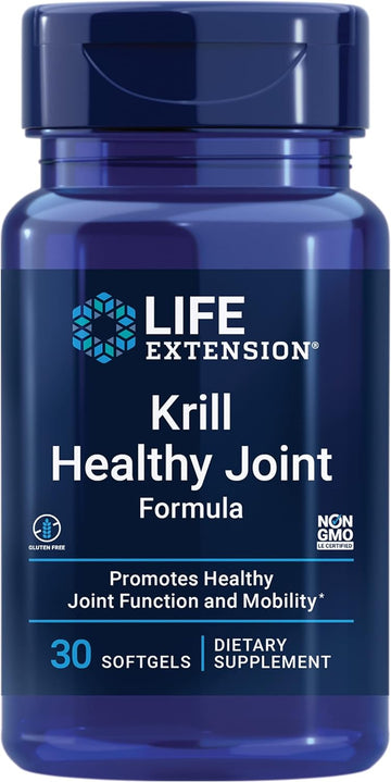 Life Extension Krill Healthy Joint Formula - Deep Sea Antarctic Krill Oil Supplement with Hyaluronic Acid & Astaxanthin - Joint Comfort, Motion Support & Inammation Health - Non-GMO - 30 Softgels