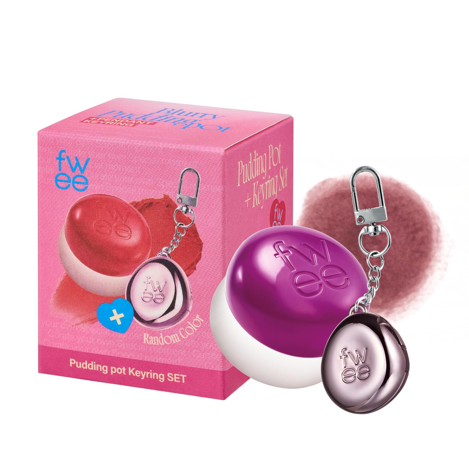 Lip&Cheek Blurry Pudding Pot + Pendant Keyring | Slayyy | Random Colored Keyring | Makeup Blush, Buildable Lightweight, Multi-Use Soft Matte Finish | 5G