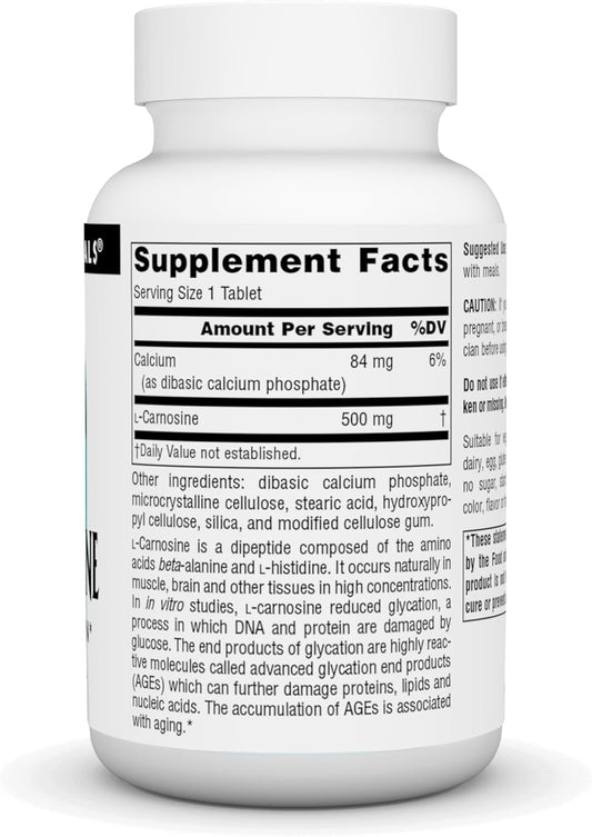 Source Naturals L-Carnosine 500Mg - 60 Tablets