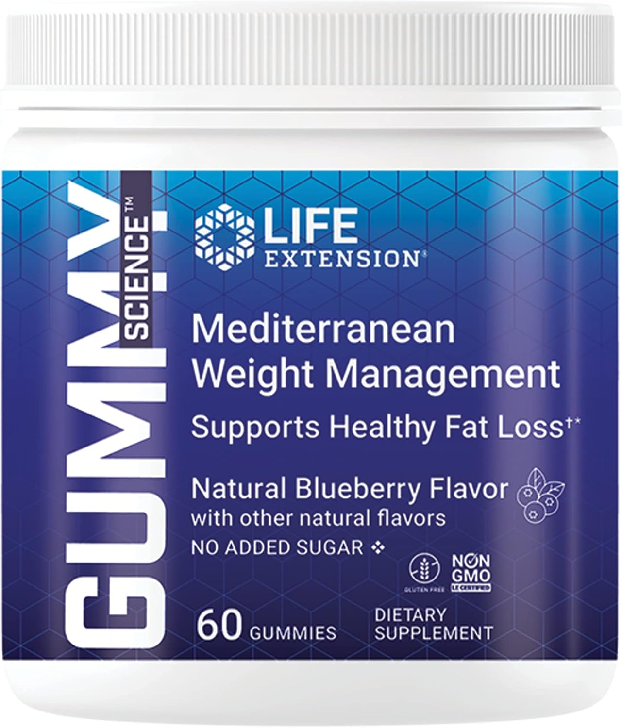 Life Extension Gummy Science Mediterranean Weight Management  Lose Belly Fat  Weight Loss Supplement With Vitamin C And Blood Orange Extract - Vegetarian, Gluten Free  60 Sugar Free Gummies