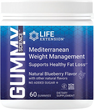 Life Extension Gummy Science Mediterranean Weight Management  Lose Belly Fat  Weight Loss Supplement With Vitamin C And Blood Orange Extract - Vegetarian, Gluten Free  60 Sugar Free Gummies