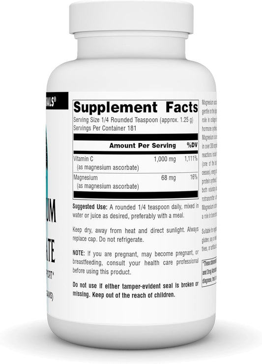 Source Naturals Magnesium Ascorbate Crystals - Non-Acidic Vitamin C - 8 Ounce Powder